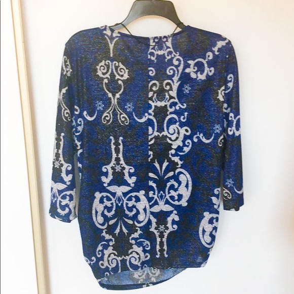 Blue and black glitter printed sweater - Picture 2 of 7